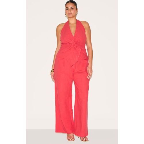 Plus Pantalon en effet lin à pinces - PrettyLittleThing - Modalova
