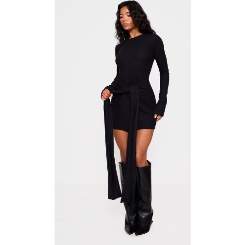 Robe moulante épaisse côtelée brossée à détail noué - PrettyLittleThing - Modalova