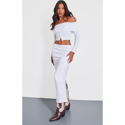 Jupe longue blanche à taille basse - PrettyLittleThing - Modalova