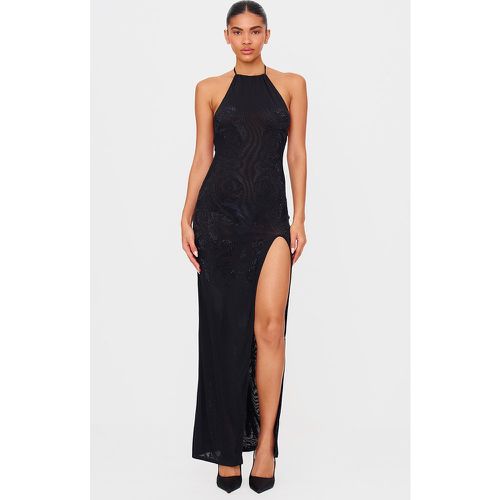 Robe longue fendue en maille doublée à strass - PrettyLittleThing - Modalova