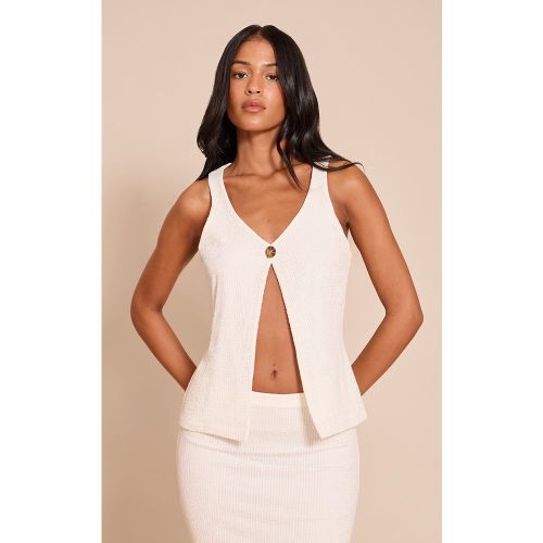 Tall Gilet texturé à ourlet fendu | Taille 38 - PrettyLittleThing - Modalova