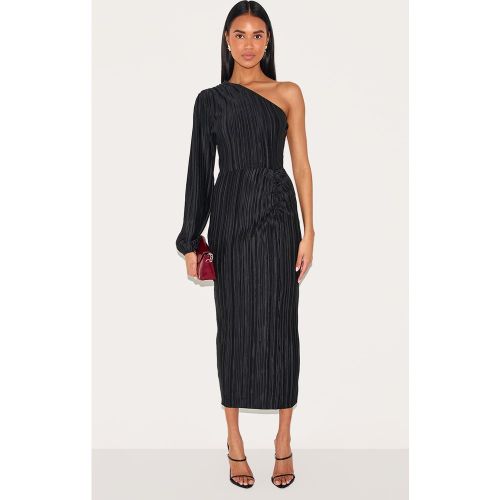 Robe longue asymétrique plissée froncée - PrettyLittleThing - Modalova