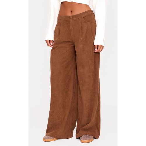 Pantalon large en velours côtelé plissé - PrettyLittleThing - Modalova