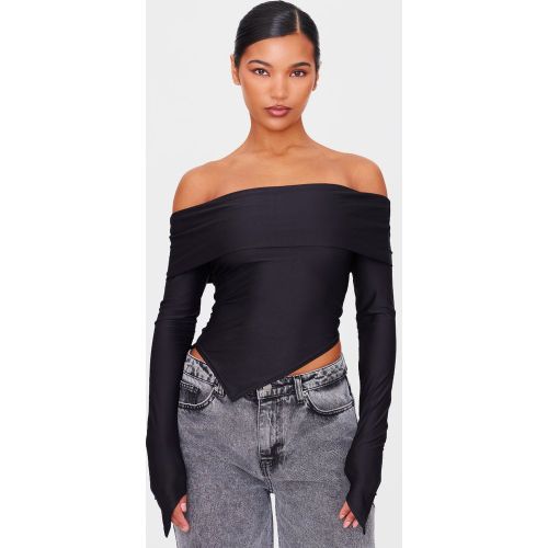 Top long moulant asymétrique à col bardot - PrettyLittleThing - Modalova