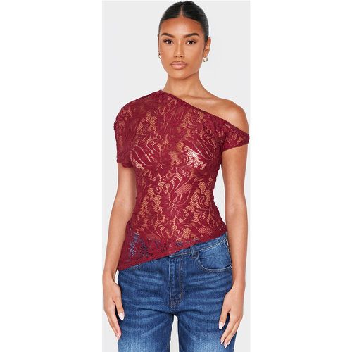 Top long en dentelle à détail asymétrique - PrettyLittleThing - Modalova