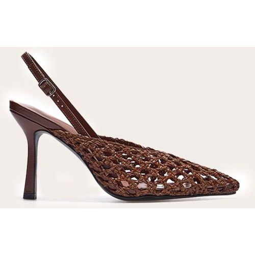 Escarpins pointus en PU tissé à talon haut et bride derrière - PrettyLittleThing - Modalova