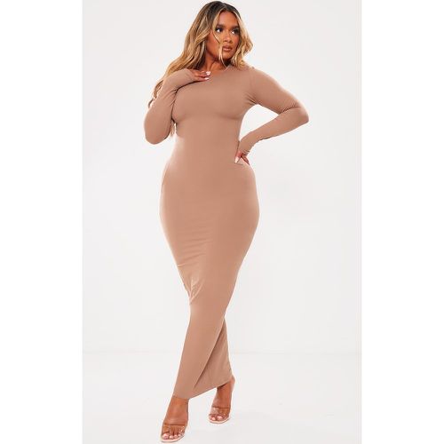 Shape Robe longue sculpt marron chocolat à manches longues - PrettyLittleThing - Modalova