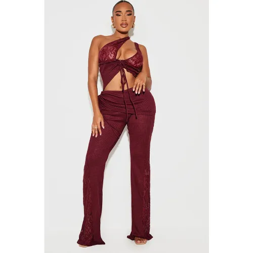 Shape Pantalon côtelé replié à parties contrastantes sur le côté - PrettyLittleThing - Modalova