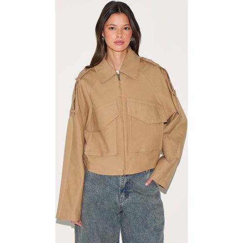 Veste courte à détails trench et zip - PrettyLittleThing - Modalova
