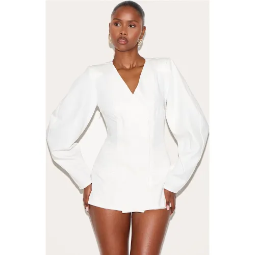 Combishort de tailleur croisé devant à manches cocon - PrettyLittleThing - Modalova