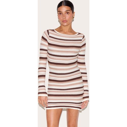 Petite Mini robe en maille tricot à rayures et manches longues - PrettyLittleThing - Modalova