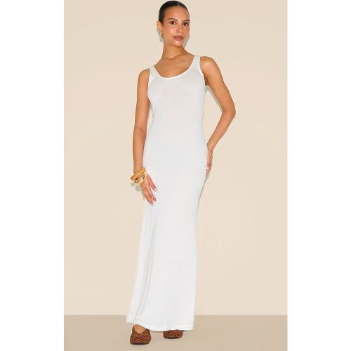 Petite Robe longue en maille fine blanche - PrettyLittleThing - Modalova