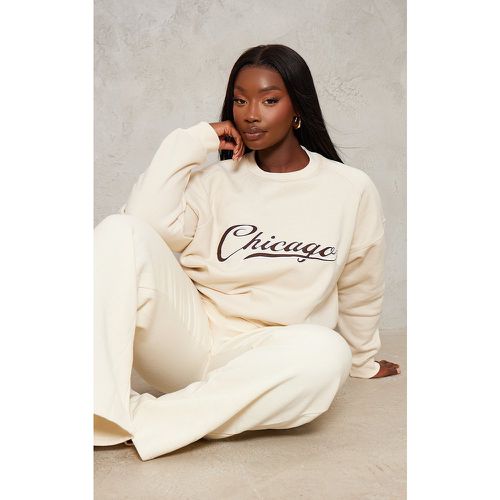 Plus Sweat oversize clair à slogan Chicago - PrettyLittleThing - Modalova