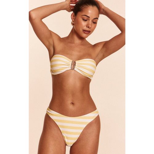 Bas de bikini tanga à rayures citron - PrettyLittleThing - Modalova