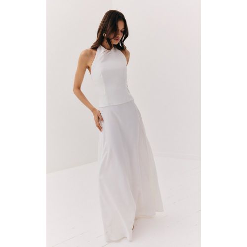 Robe de tailleur longue blanche à dos nu - PrettyLittleThing - Modalova