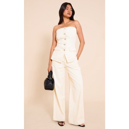 Jean style tailleur large écru - PrettyLittleThing - Modalova