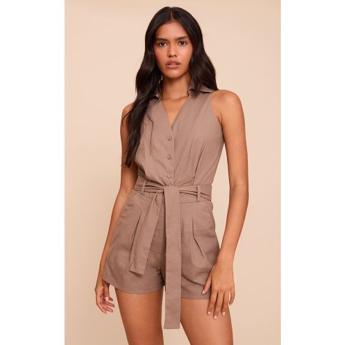 Combishort utilitaire tissé sans manches à ceinture - PrettyLittleThing - Modalova