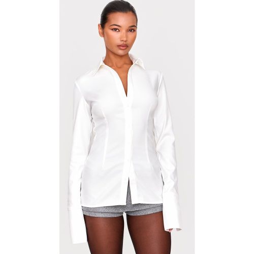 Chemise ajustée tissée blanche | Taille 34 - PrettyLittleThing - Modalova