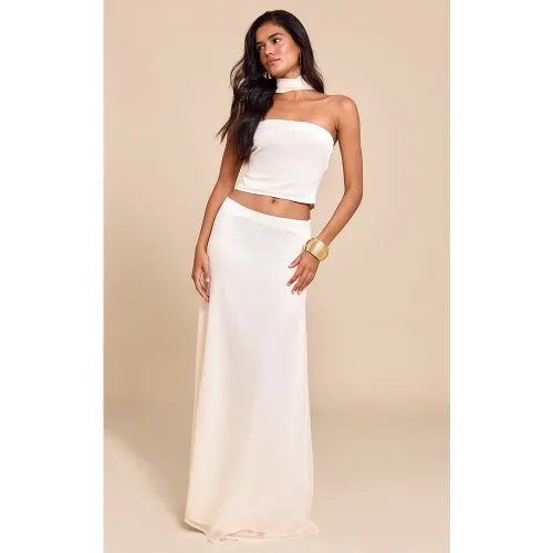 Jupe longue en mousseline de soie - PrettyLittleThing - Modalova