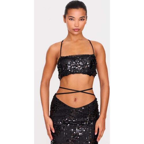 Crop top à sequins et bretelles - PrettyLittleThing - Modalova