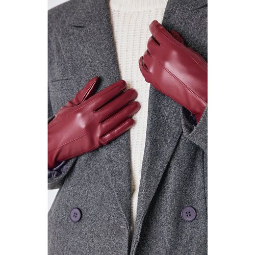 Gants en PU bordeaux, Bordeaux - PrettyLittleThing - Modalova