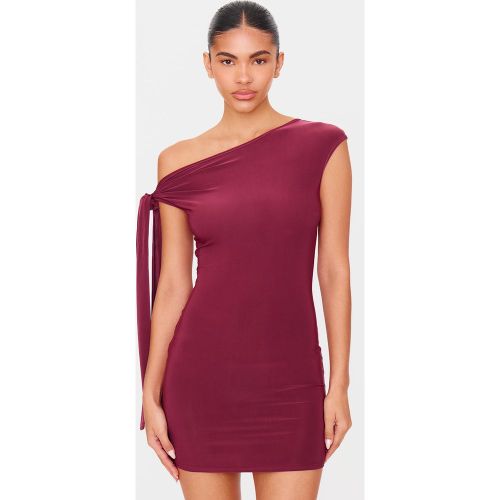 Mini robe asymétrique moulante à épaule nouée - PrettyLittleThing - Modalova