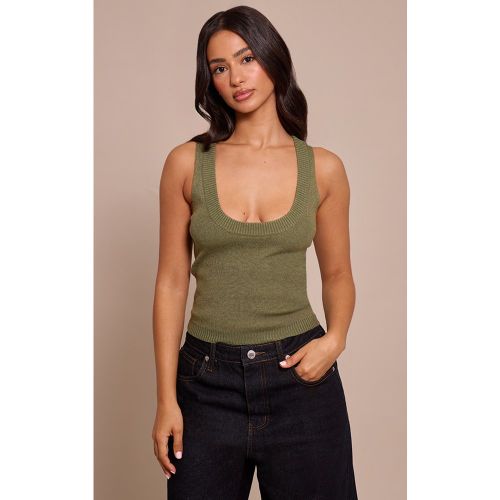 Petite Débardeur en maille tricot côtelée | Taille Large - PrettyLittleThing - Modalova