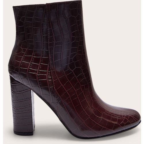 Bottines en PU effet croco à talon carré - PrettyLittleThing - Modalova