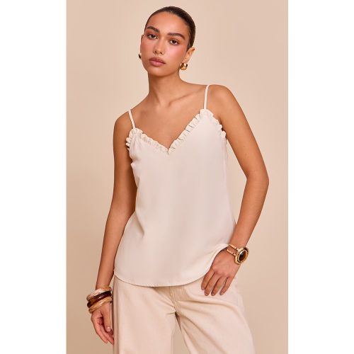 Débardeur peau de pêche à détails à volants - PrettyLittleThing - Modalova