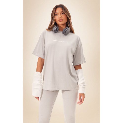 T-shirt oversize gris imprimé - PrettyLittleThing - Modalova