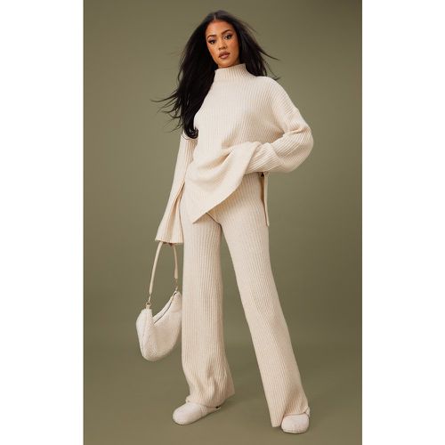 Tall Pantalon large en maille tricot luxe côtelée - PrettyLittleThing - Modalova
