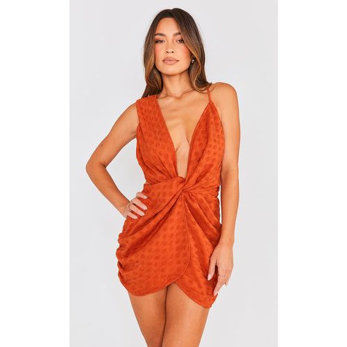 Robe moulante texturée à décolleté et détail noeud - PrettyLittleThing - Modalova