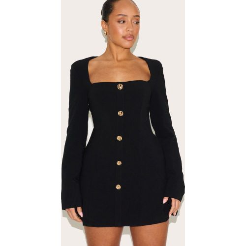 Shape Mini robe de tailleur à col carré et boutons martelés | Taille 38 - PrettyLittleThing - Modalova