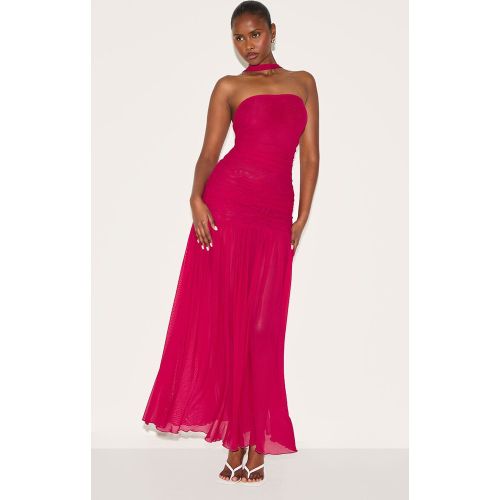 Robe longue froncée à détail foulard et taille tombante - PrettyLittleThing - Modalova