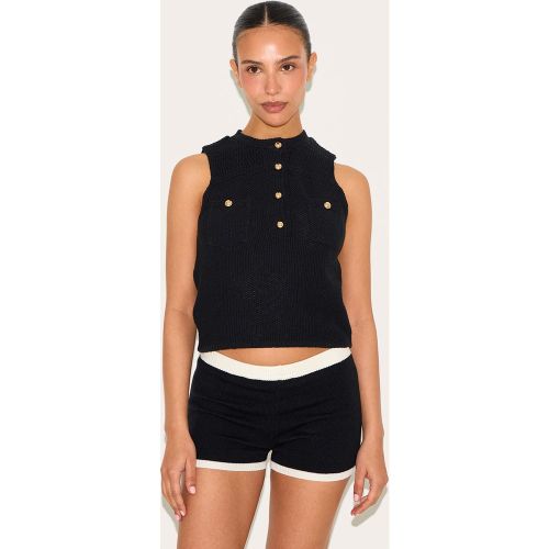 Petite Top long en maille tricot à boutons - PrettyLittleThing - Modalova