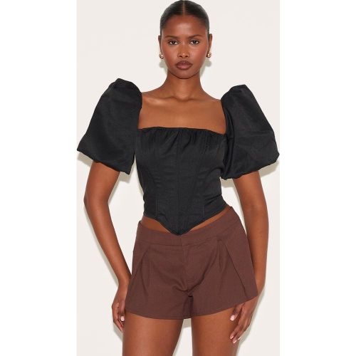 Corset tissé à manches bouffantes - PrettyLittleThing - Modalova