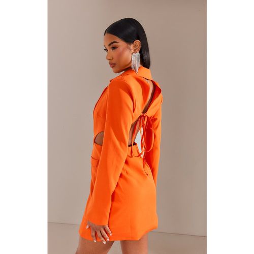 Robe blazer tissée orange nouée derrière - PrettyLittleThing - Modalova