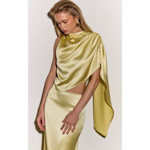 Top drapé satiné - PrettyLittleThing - Modalova