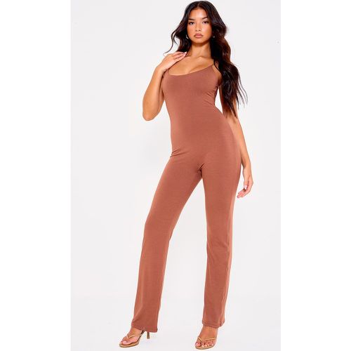 Combinaison dos rond en jersey doublé chocolat à contours et bretelles - PrettyLittleThing - Modalova