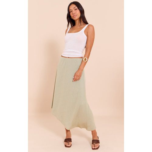 Jupe mi-longue fluide en mesh dévoré à ourlet asymétrique - PrettyLittleThing - Modalova