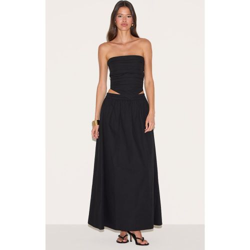Jupe trapèze longue en popeline de coton à taille basse - PrettyLittleThing - Modalova