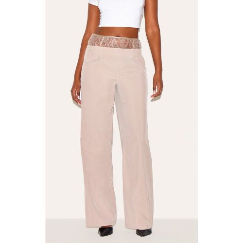 Pantalon large tissé à taille en dentelle - PrettyLittleThing - Modalova