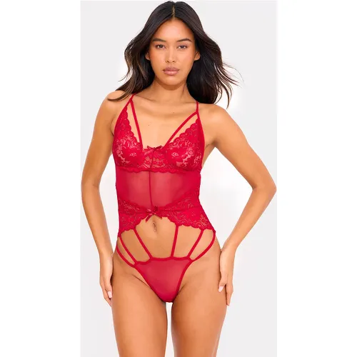 Body lingerie en dentelle à détail lanières - PrettyLittleThing - Modalova