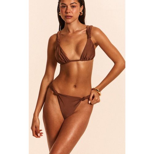 Bas de maillot de bain tanga froncé à détails noués - PrettyLittleThing - Modalova