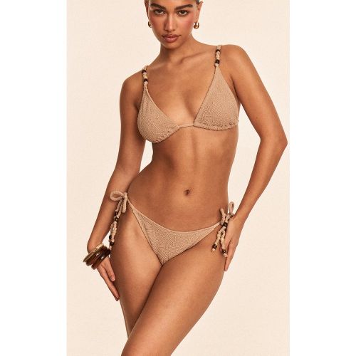 Bas de maillot de bain texturé noué sur les côtés à perles - PrettyLittleThing - Modalova