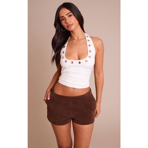 Petite Top long dos nu à agrafes et oeillets | Taille Medium - PrettyLittleThing - Modalova