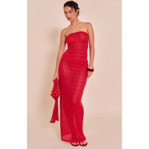 Jupe longue texturée à sequins | Taille 38 - PrettyLittleThing - Modalova