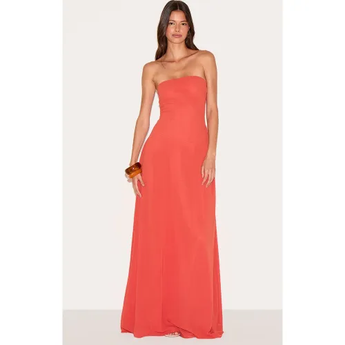 Robe bustier longue en mousseline de soie - PrettyLittleThing - Modalova