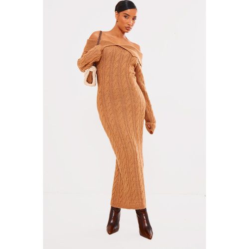Robe longue en maille tricot torsadée repliée - PrettyLittleThing - Modalova