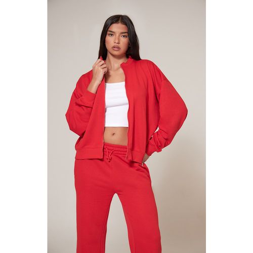 Sweat rouge à zip, Rouge - PrettyLittleThing - Modalova